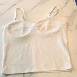 Forever 21 white Ribbed Women's crop tank Top, small